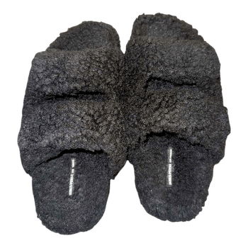 James Perse black Shearling sandals