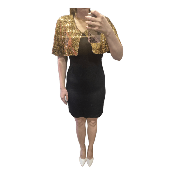 Black sequin detail dress