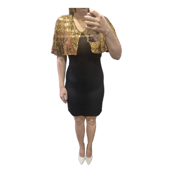 Black sequin detail dress