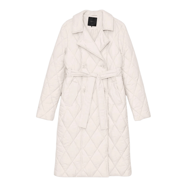 Beige quilted coat
