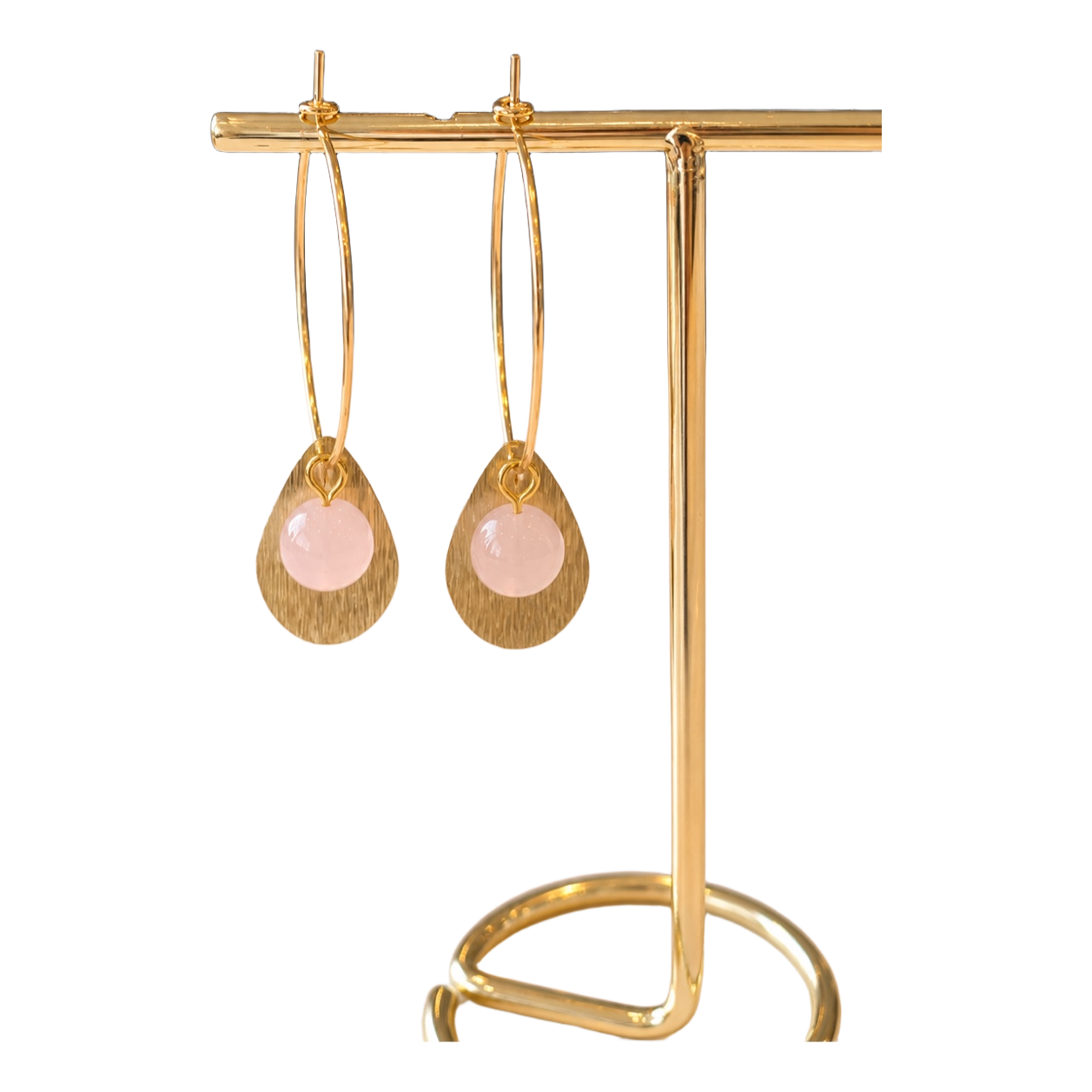 Handmade Guldfarvede øreringe med vedhæng — Secondhand Øreringe — DKK ...