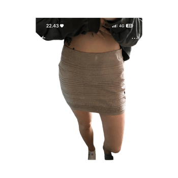 Beige ruched skirt