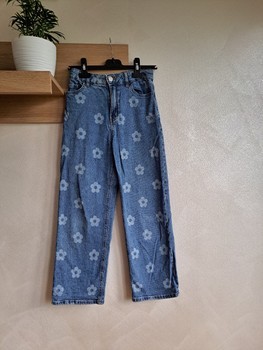 Blue floral print jeans