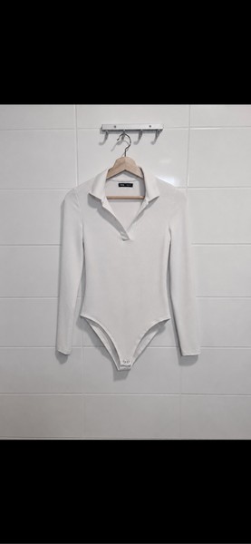 White collared bodysuit