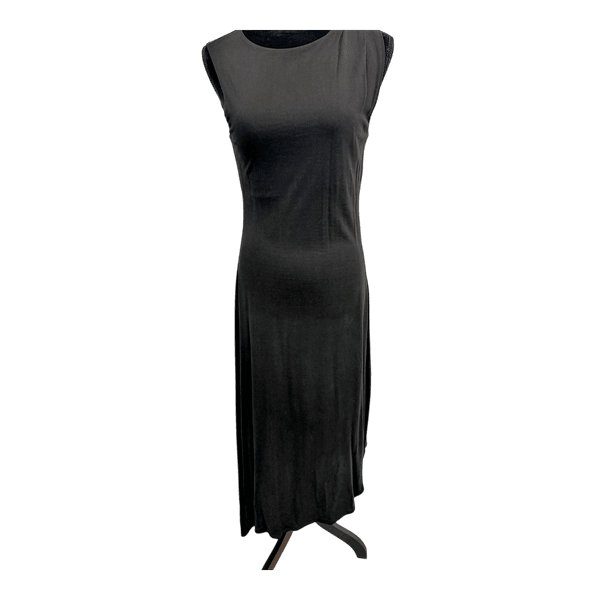 Black sleeveless midi dress