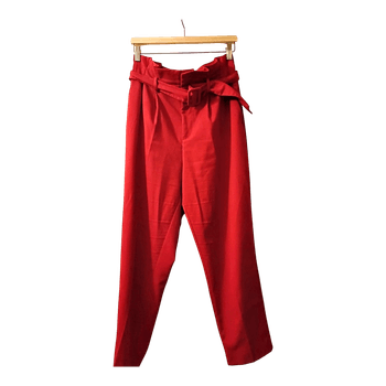 Red high-waisted trousers