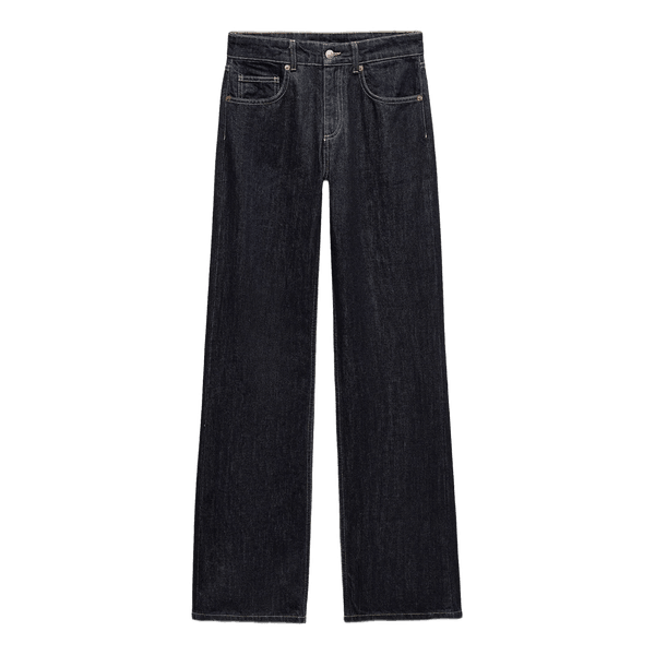 udgået zara jeans, Mørkeblå wide-leg jeans