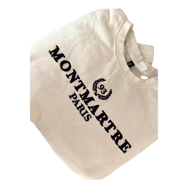 Hvid sweatshirt med tekst