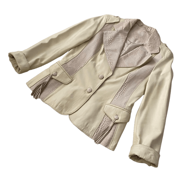 Munper cream leather jacket