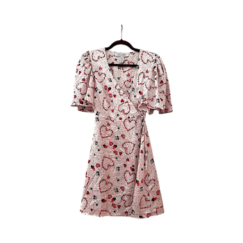 Liquorish heart print wrap dress