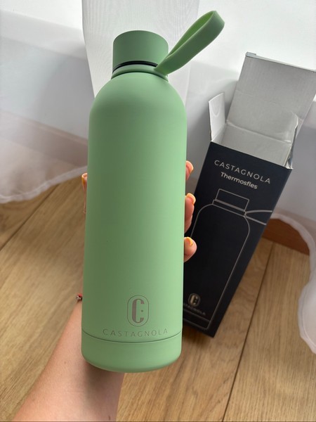 Green thermos bottle