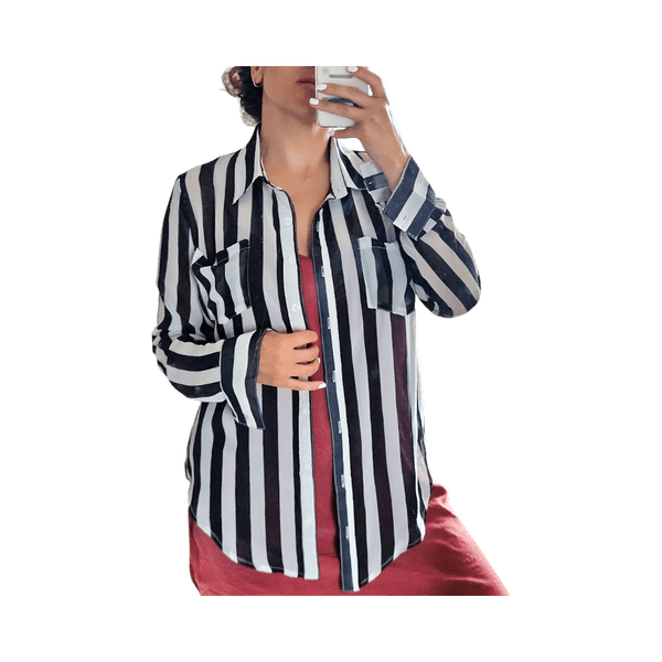 Black white striped shirt