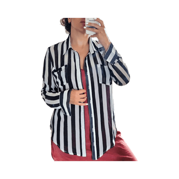 Black white striped shirt