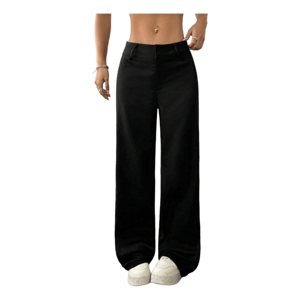 Black wide leg trousers