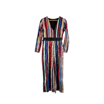 Vintage sequin striped jumpsuit