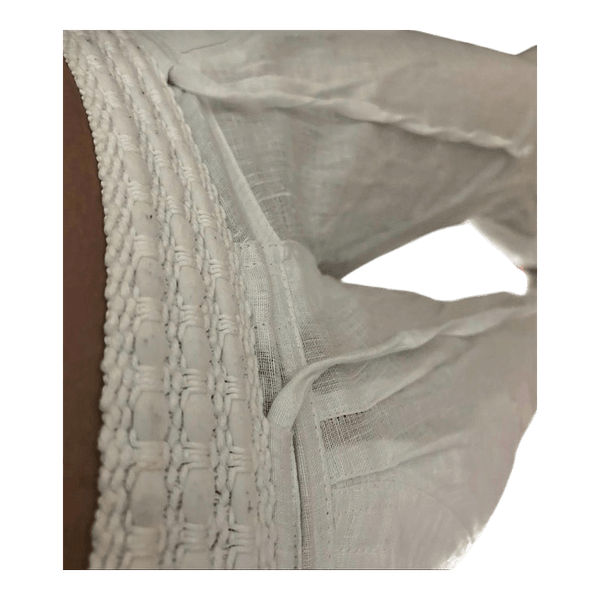 White wide leg linen pants