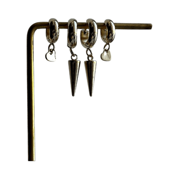 Gold spike hoop earrings