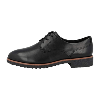 Black leather derby shoes