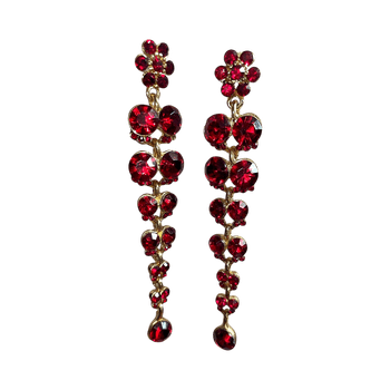 Red gemstone drop earrings