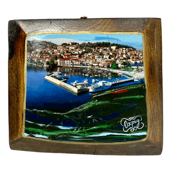 Ohrid landscape wood art