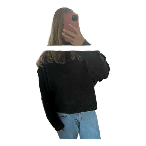 Mørkegrå striksweater