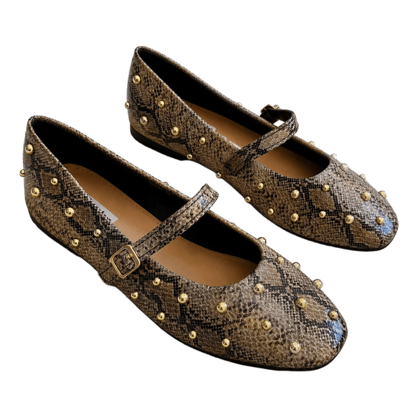 Bellamica studded snake print flats