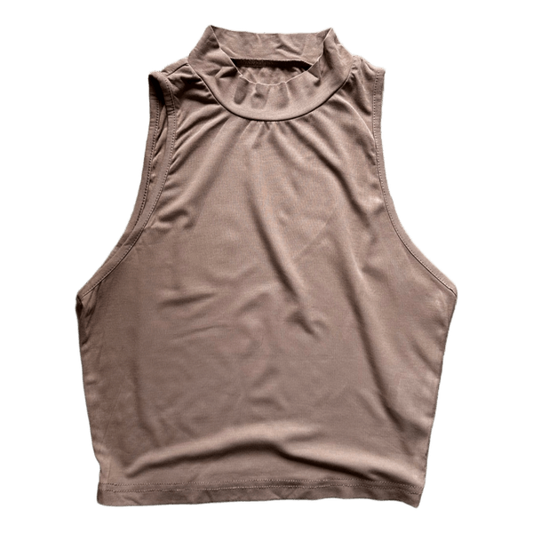 Beige high neck top