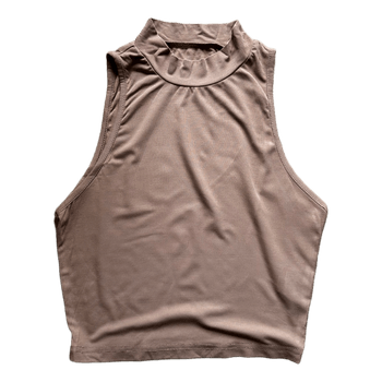 Beige high neck top