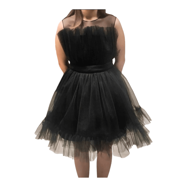 Black tulle mini dress