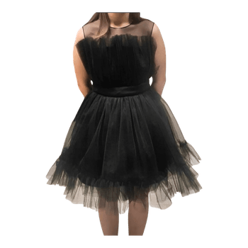 Black tulle mini dress