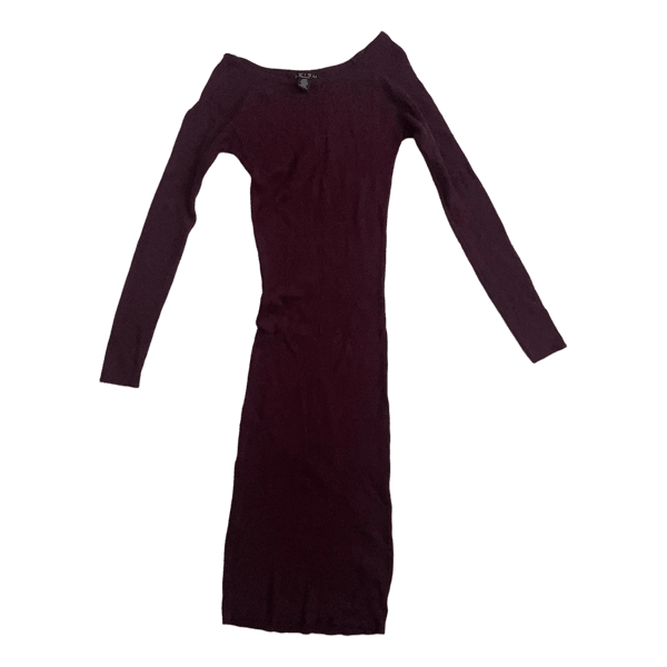 Burgundy ribbed knit dress
