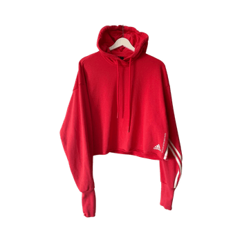 Adidas punainen crop huppari 