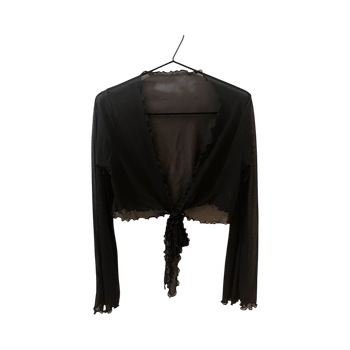 Sheer tie-front shrug