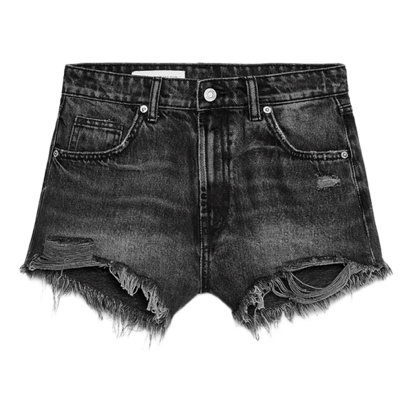 Sorte high waist denimshorts fra zara