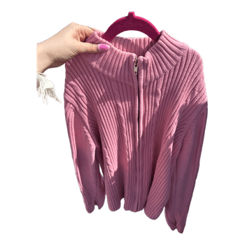 Pink zip-up sweater
