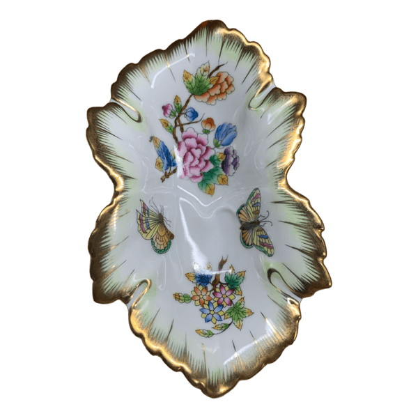 Herend porcelain leaf dish