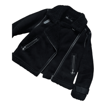 Black faux shearling jacket