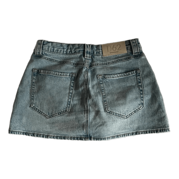Blue denim mini skirt