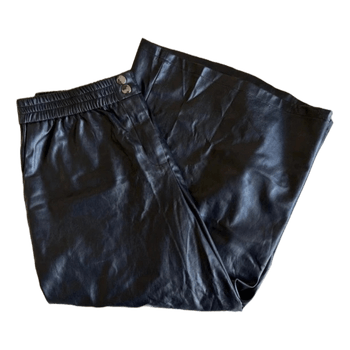 Black faux leather trousers