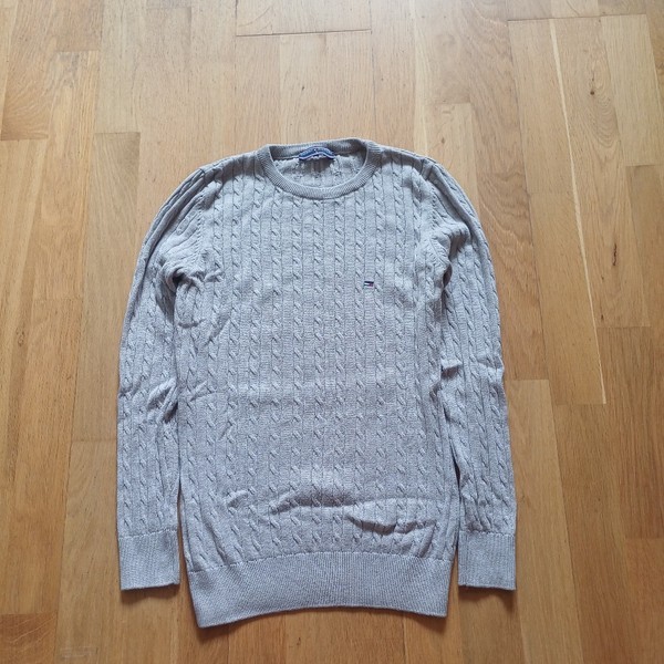 Grey cable knit sweater