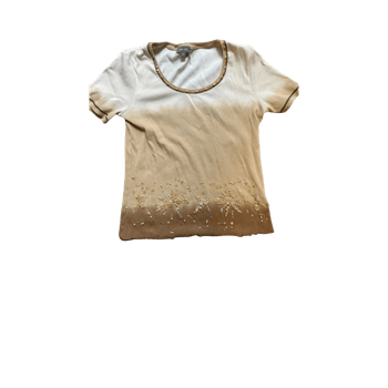 Beige, koristeltu ”y2k” t-paita