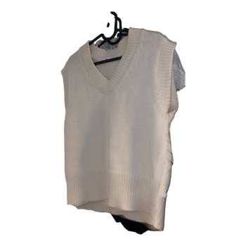 Cream knitted sweater vest