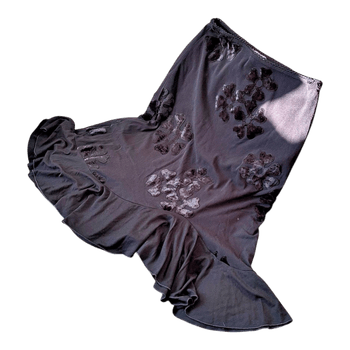 Black ruffled skirt