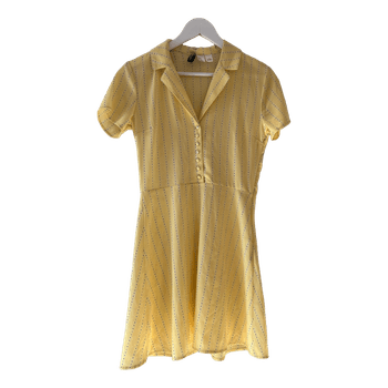 Yellow striped button dress