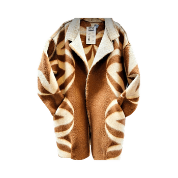 Patterned oversized wool coat