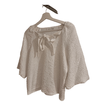 White textured blouse