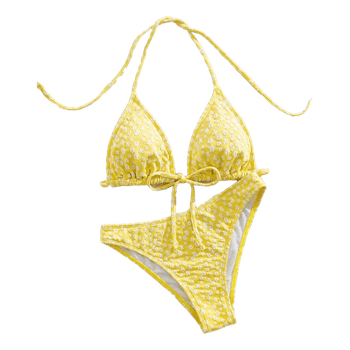 Yellow floral bikini set