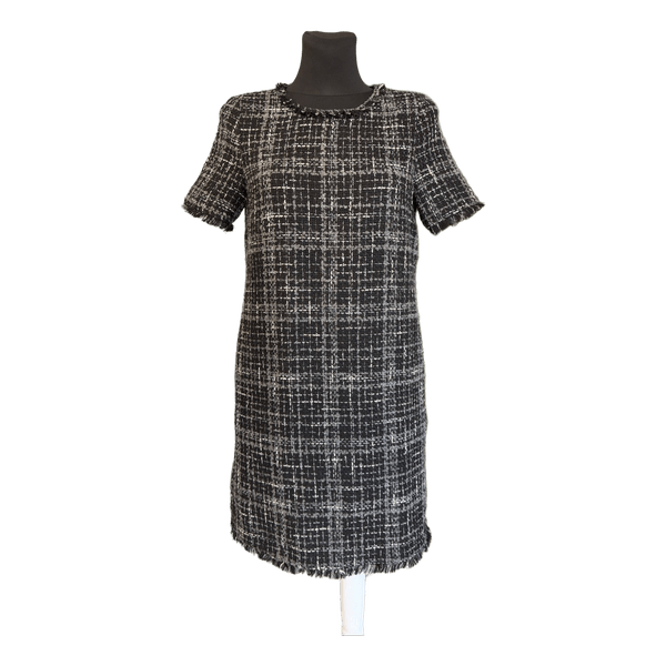 Black tweed shift dress