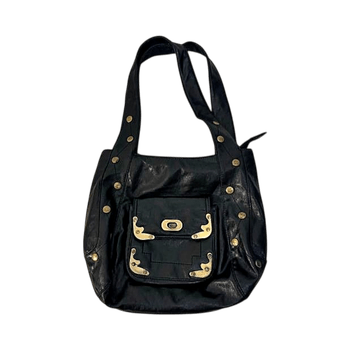 Black leather shoulder bag