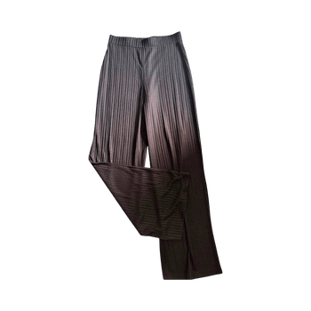 Black ribbed wide leg pants